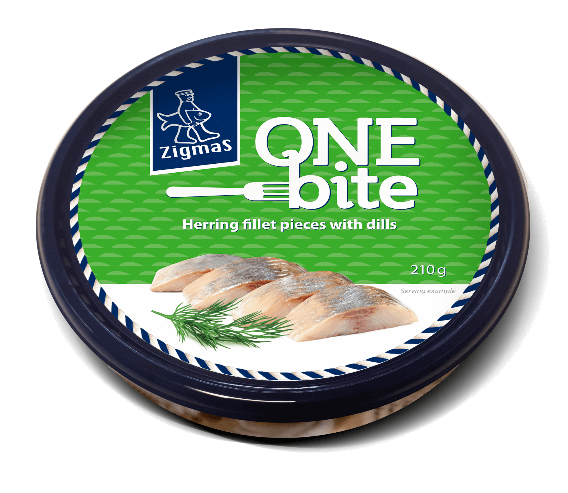 ONE BITE herring fillet pieces with dills
