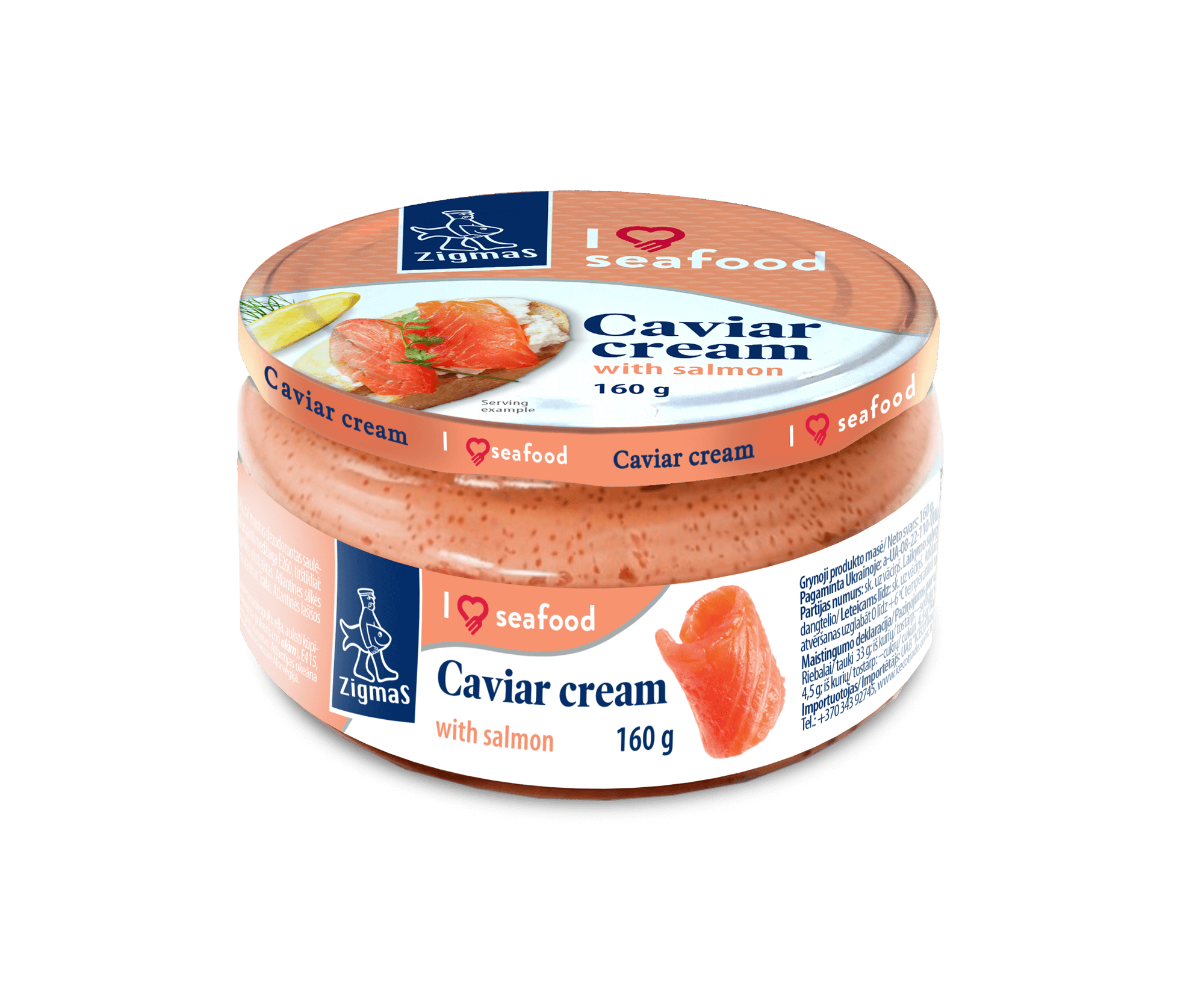 Caviar cream with salmon