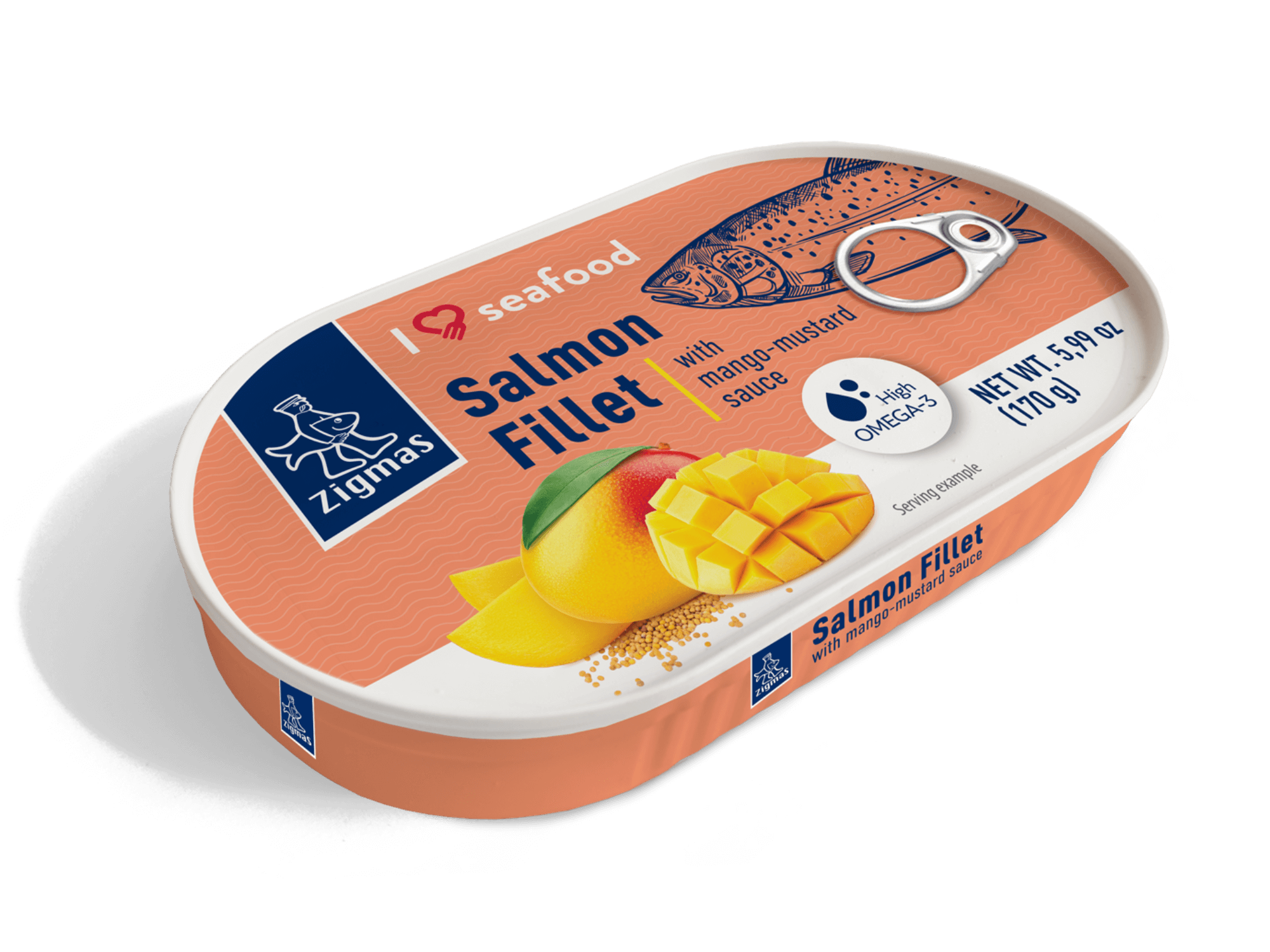 Salmon fillet with mango-mustard sauce