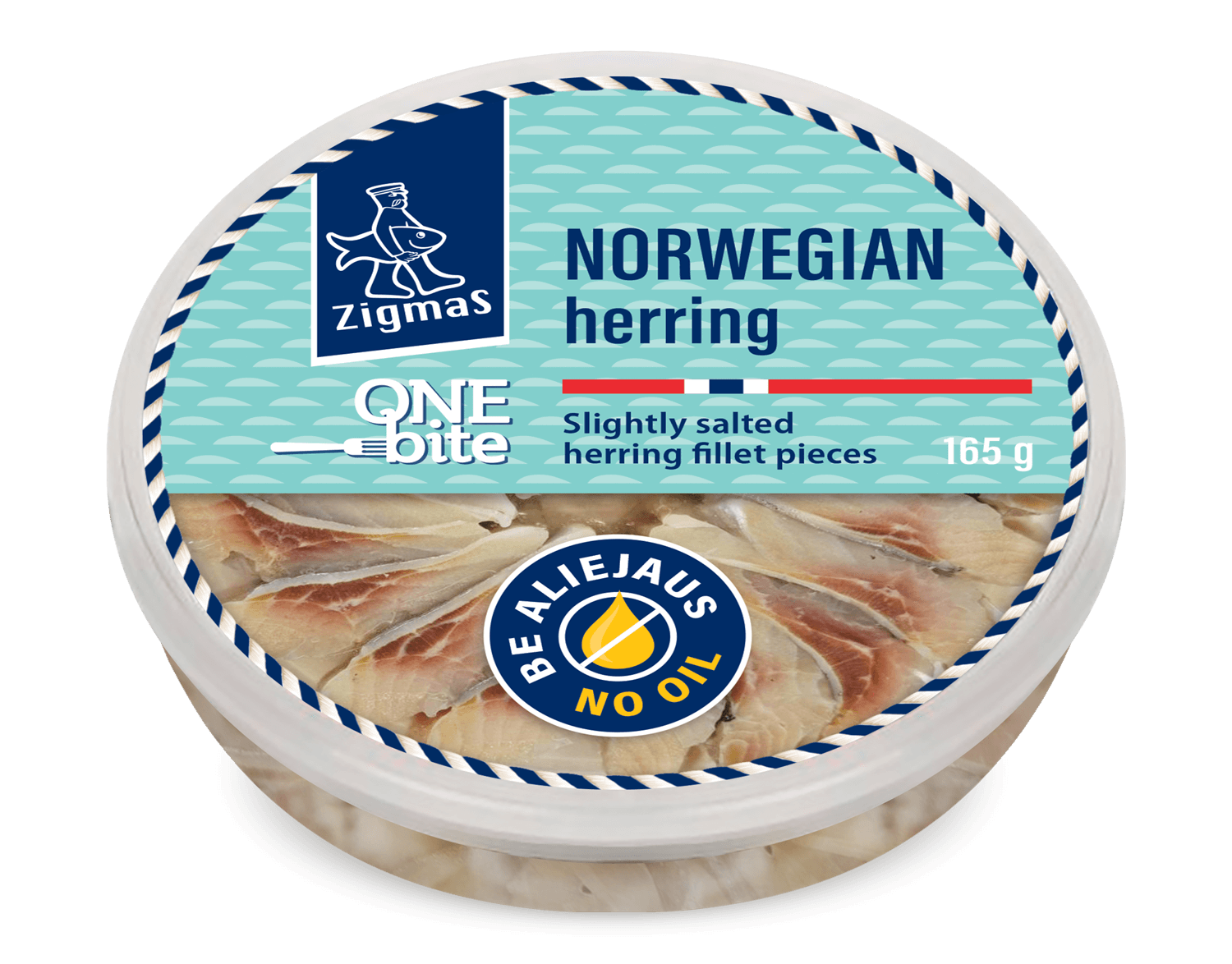 ONE BITE slightly salted Atlantic herring fillet pieces