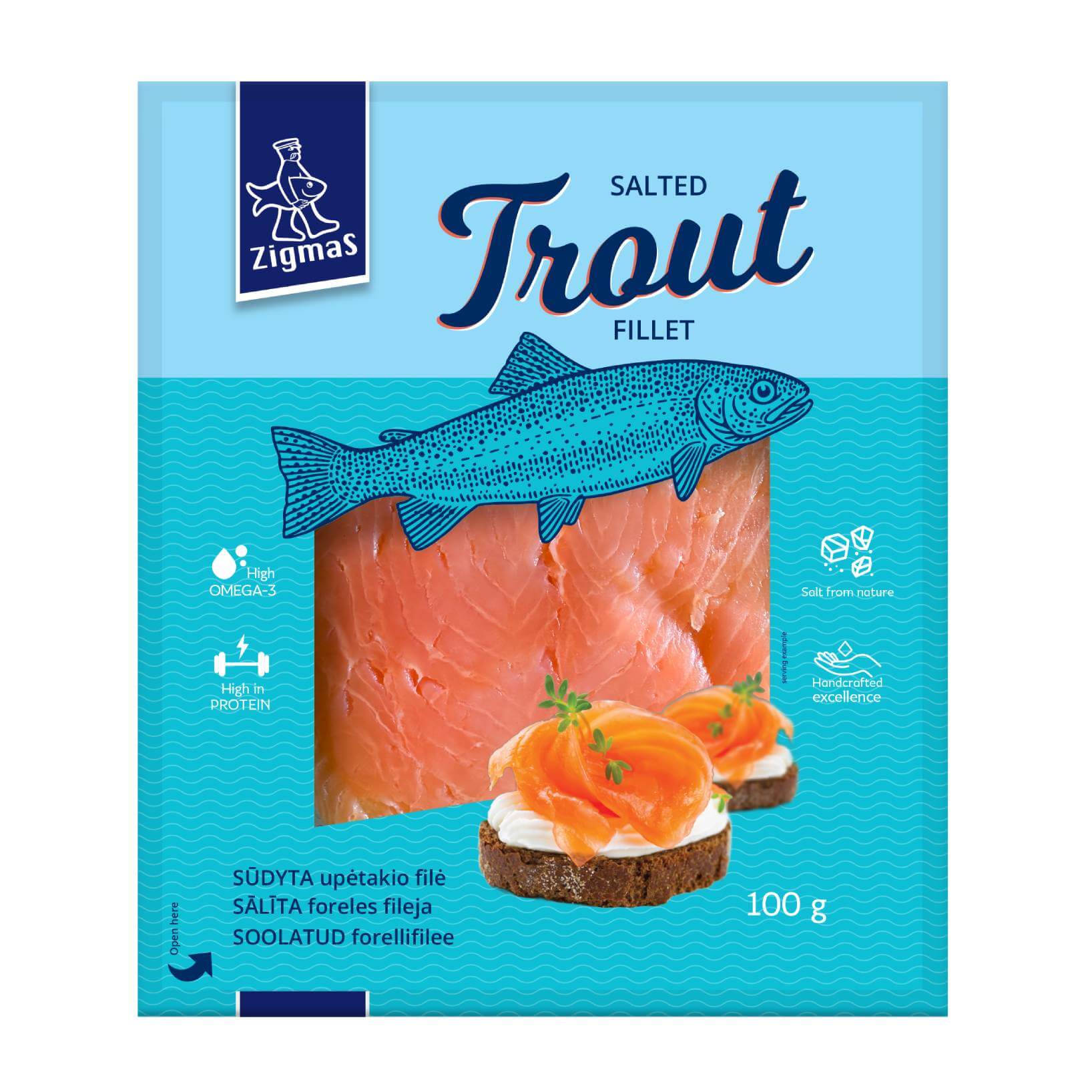 Salted trout fillet (sliced)